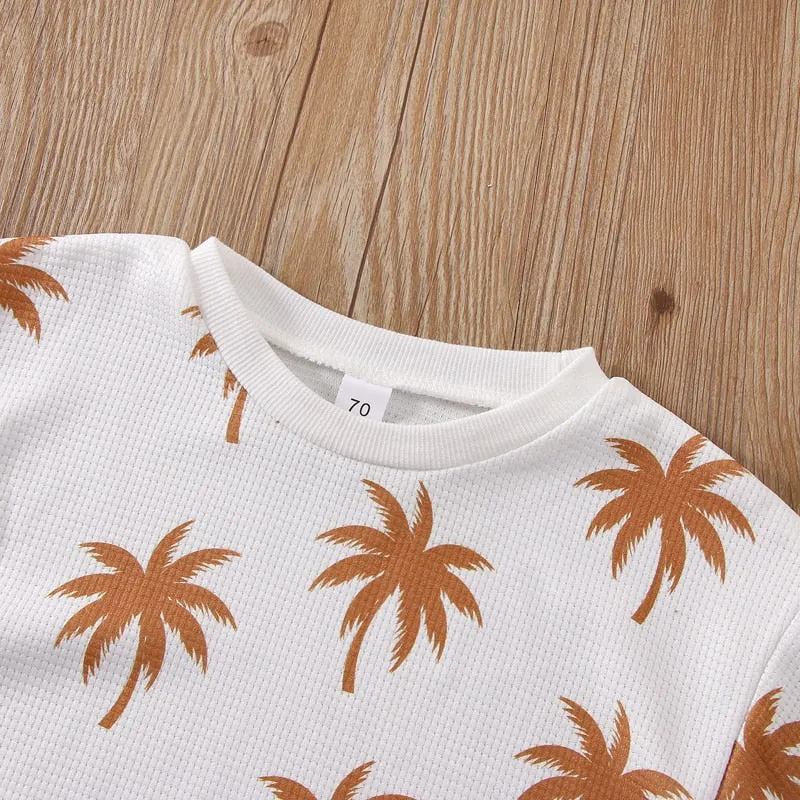 Palms Blanca - Palm Tree Cotton Sweatshirt Unisex Romper