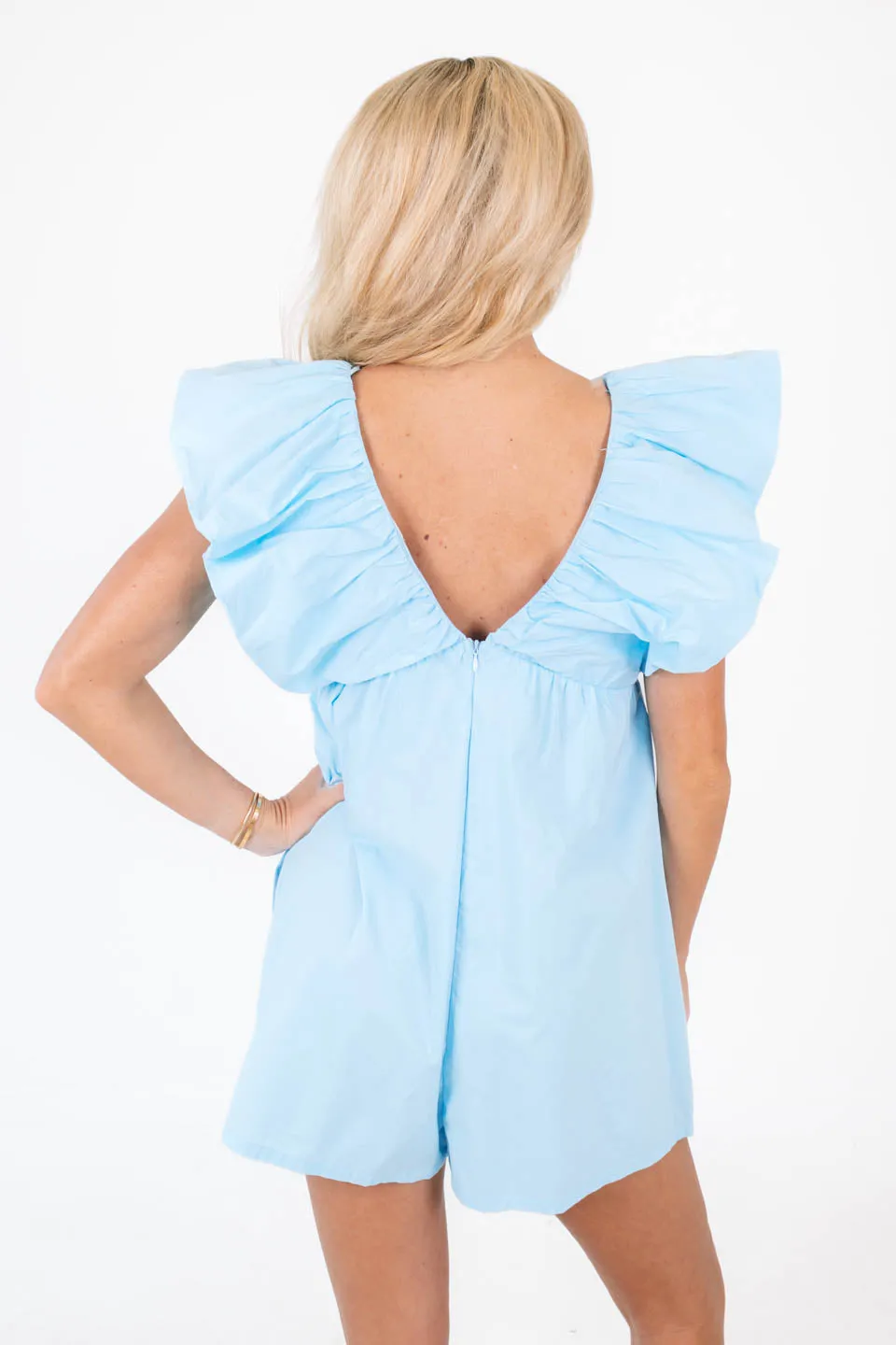 Paradise Perfection Romper - Sky Blue