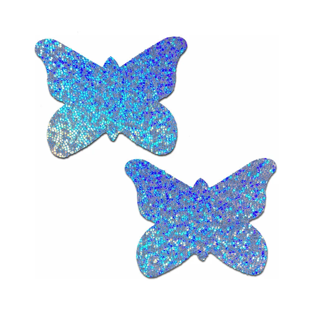 Pastease Butterfly: Baby Blue Glitter Butterflies Nipple Pasties