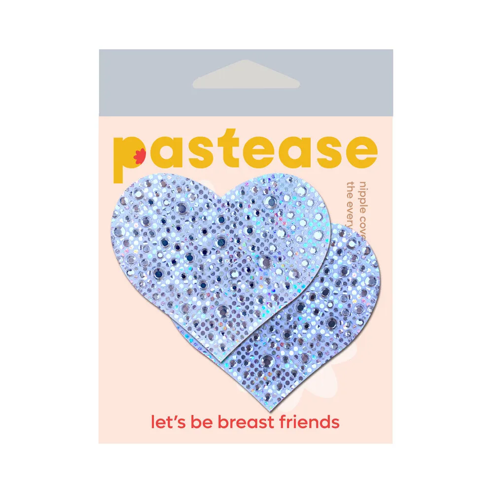 Pastease Crystal Sparkling Heart Pasties Silver