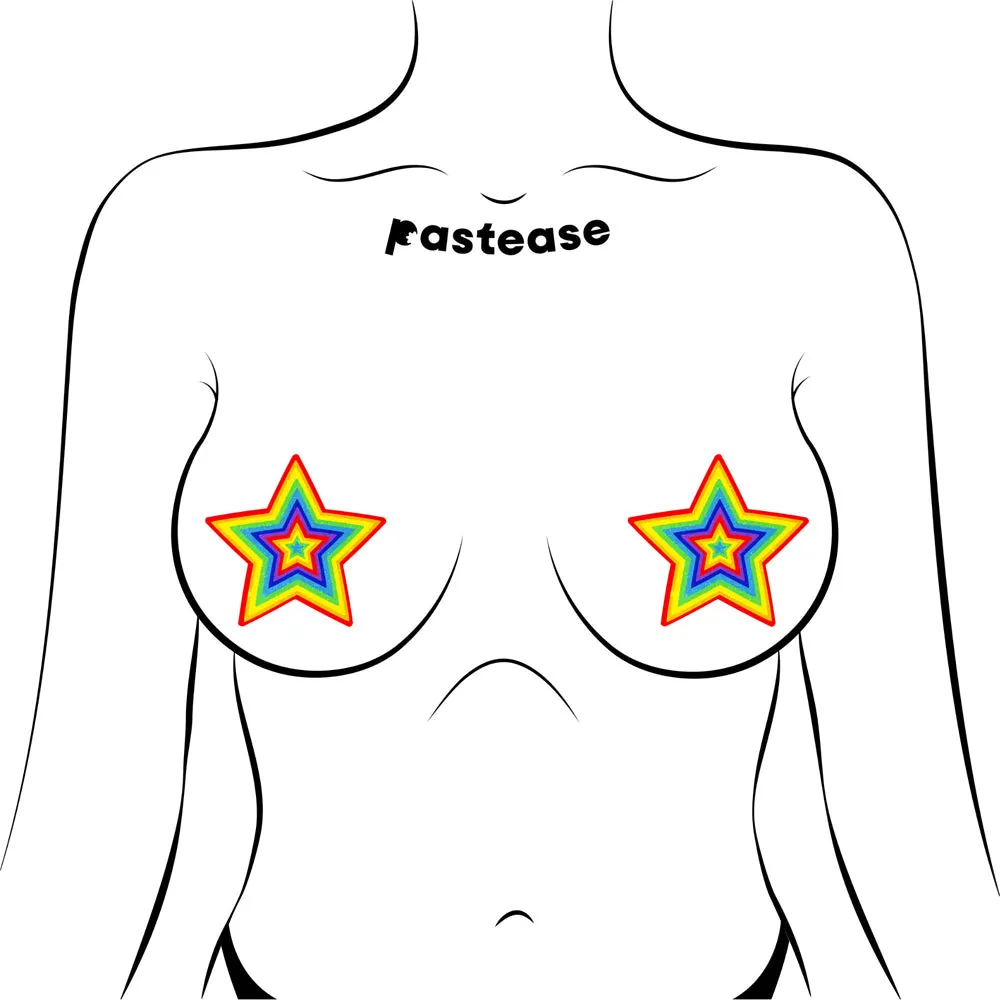 Pastease Glitter Pumping Star Pasties Rainbow