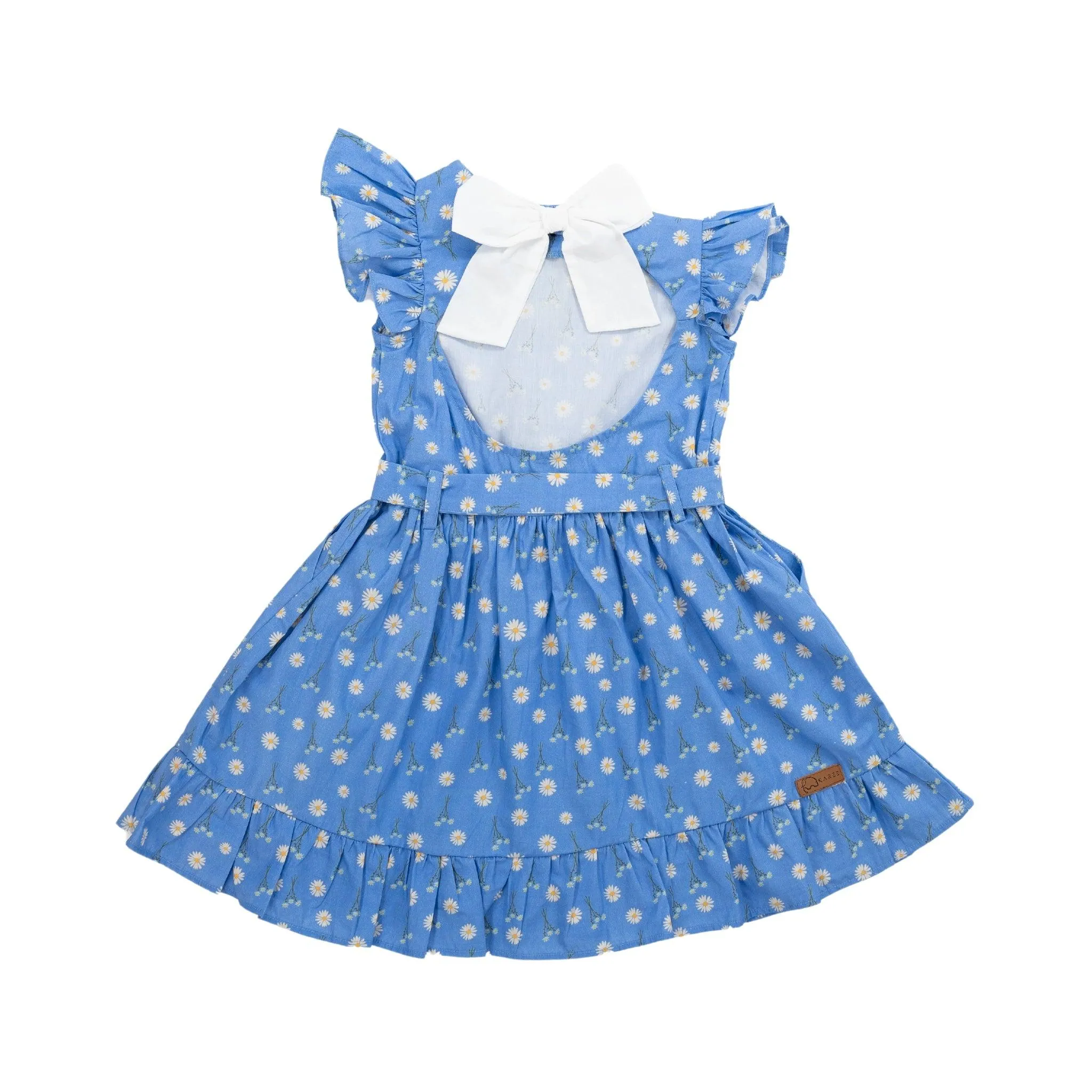 Petite Blossom Cotton Dress in Corn Flour Blue