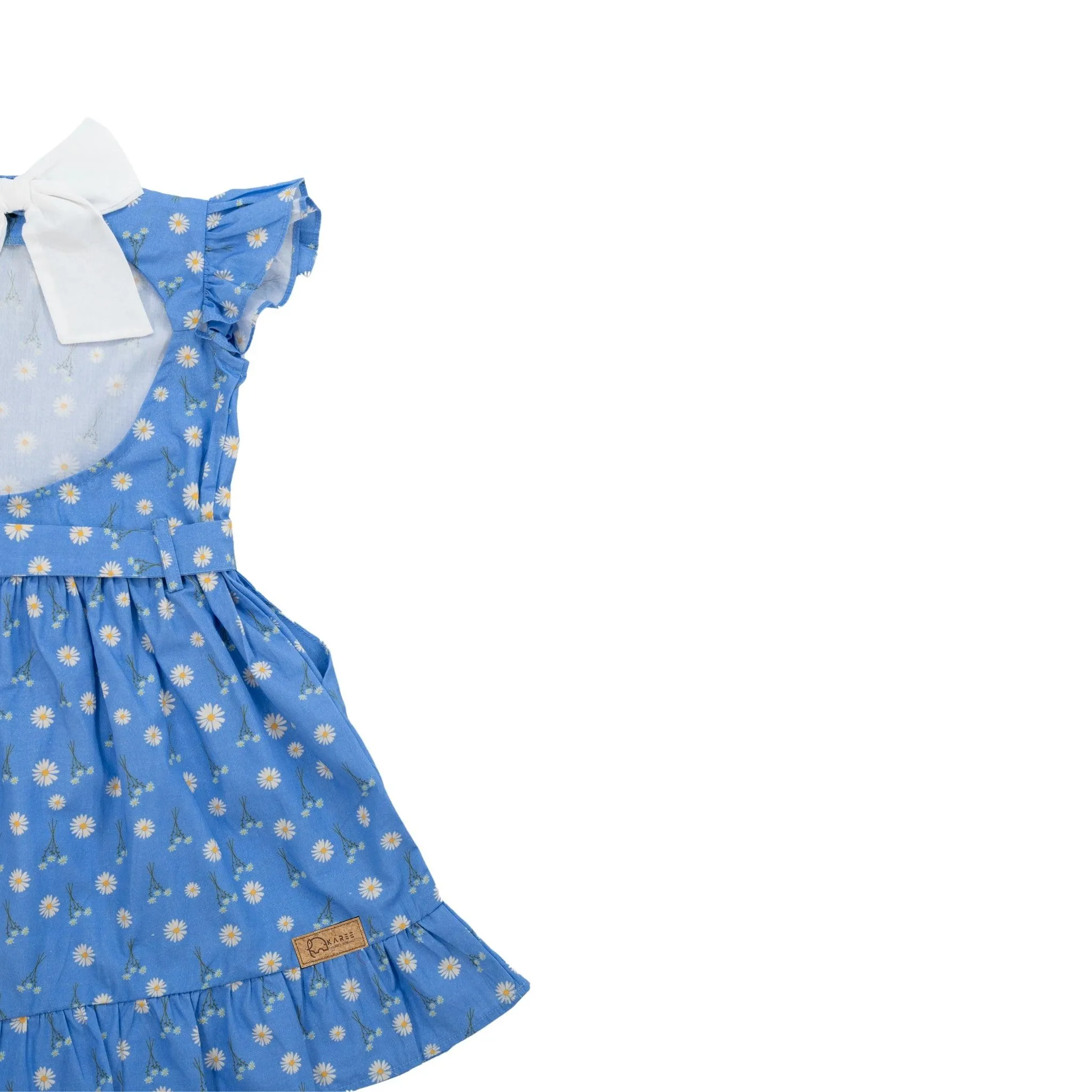 Petite Blossom Cotton Dress in Corn Flour Blue