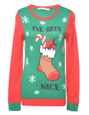 Petites Snowfall Design Christmas Jumper - S