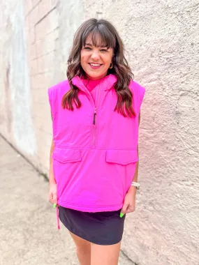 Pink Fusion Half Zip Puffer Vest