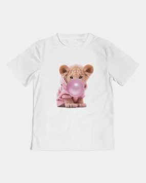 Pink Please! Bubblegum and a Baby Lion with a Pink Sweater Kids  All-Over Print Tee