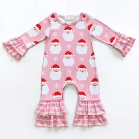 Pink St. Nick Girls Romper