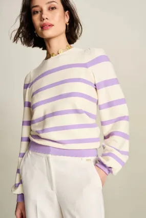 POM PULLOVER KNIT | Striped Purple