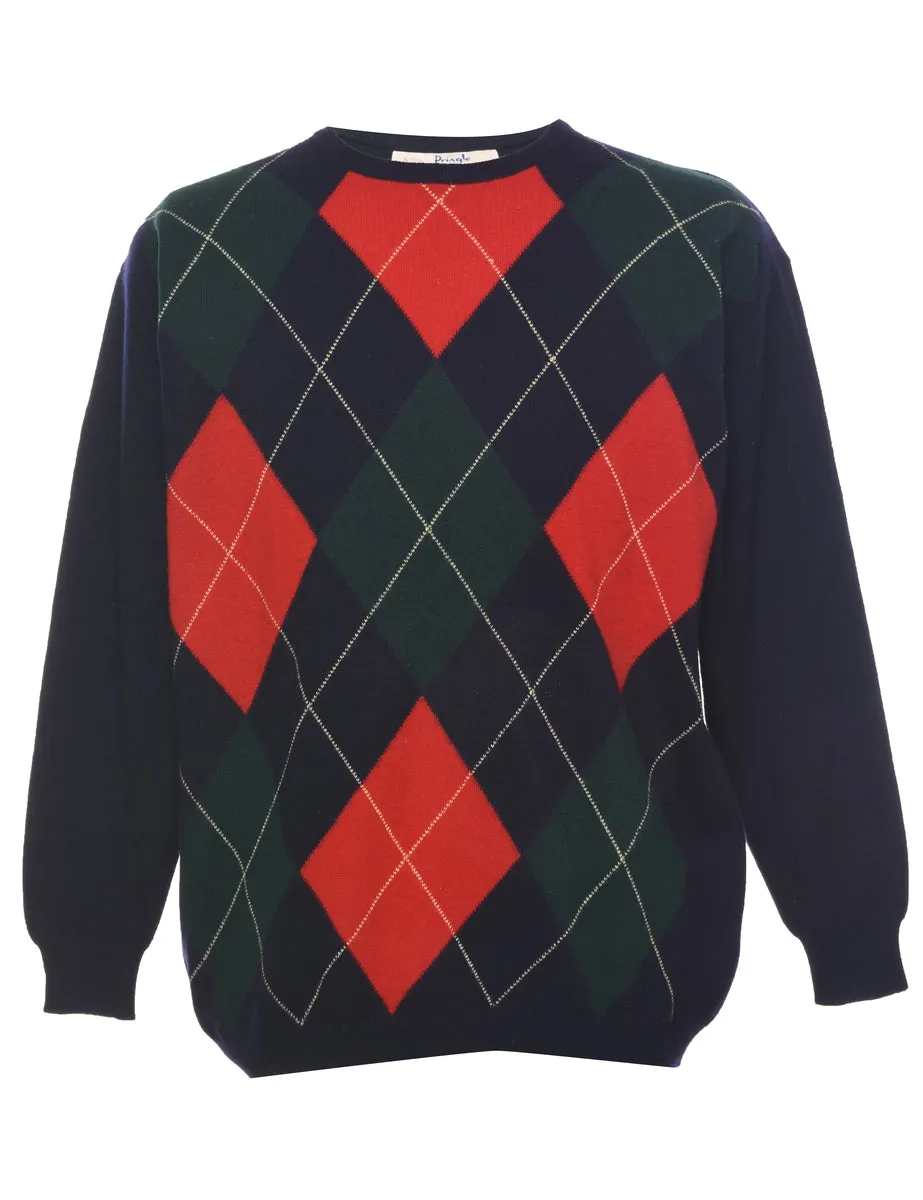 Pringle Argyle Jumper - L