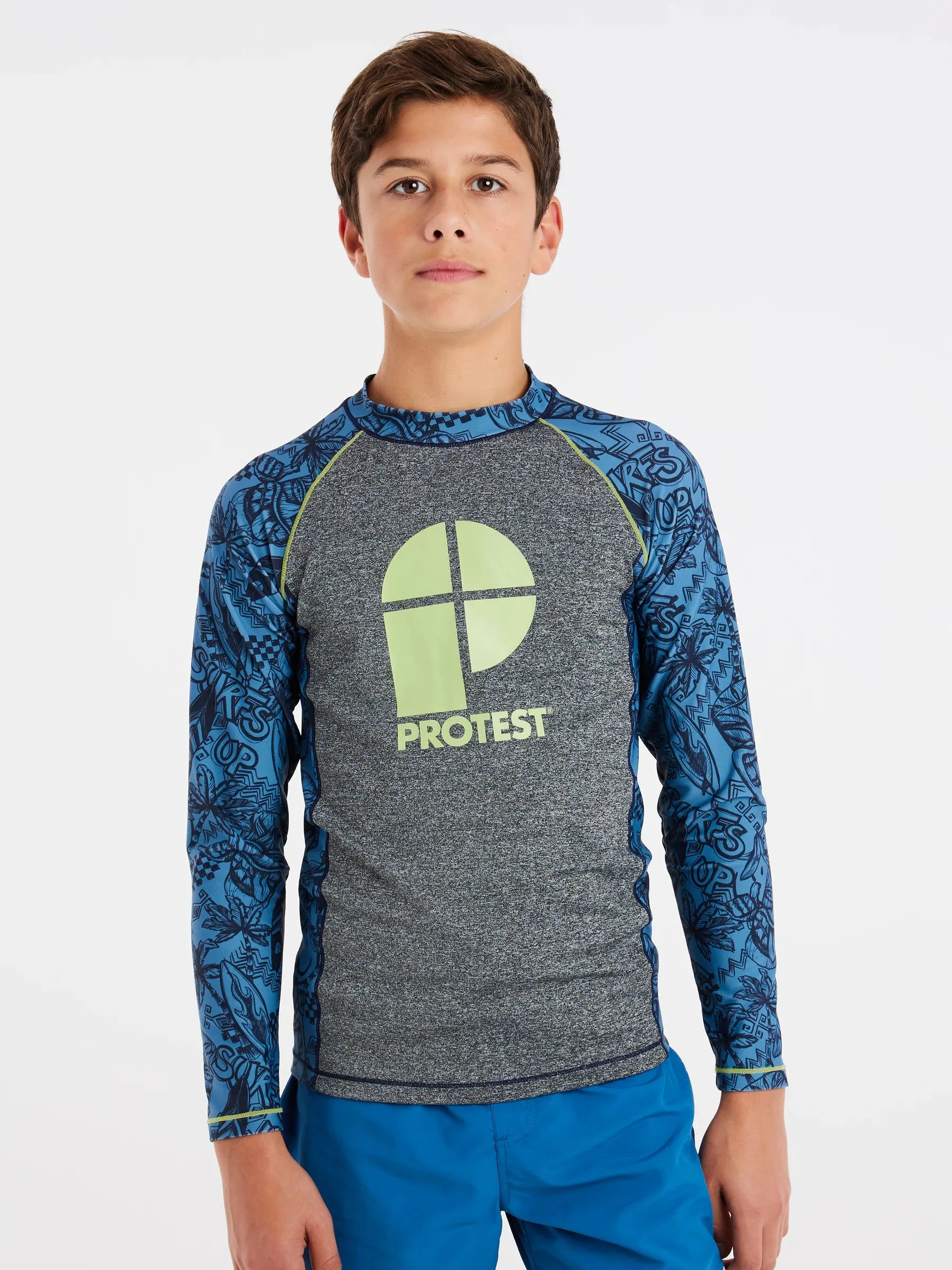 Protest PRTADMIT JR Lycra Rashguard - Kids Long Sleeve - River Blue