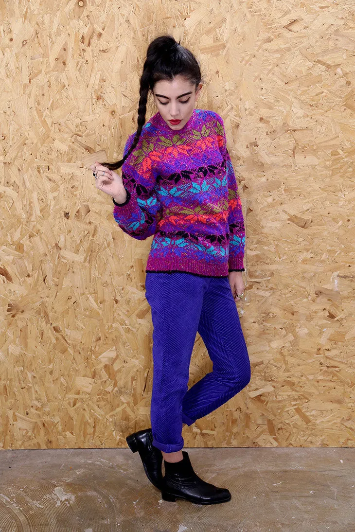 Purple Fairisle Print Jumper