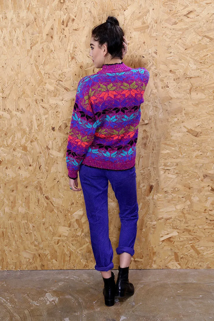 Purple Fairisle Print Jumper