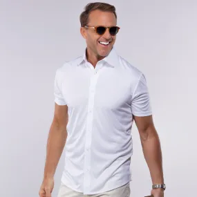 Quattro Flex Short Sleeve Button Down White