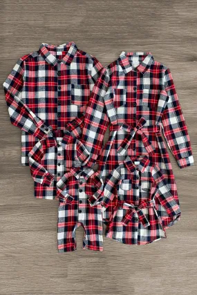 Red & Blue Plaid Family Shirt & Dress