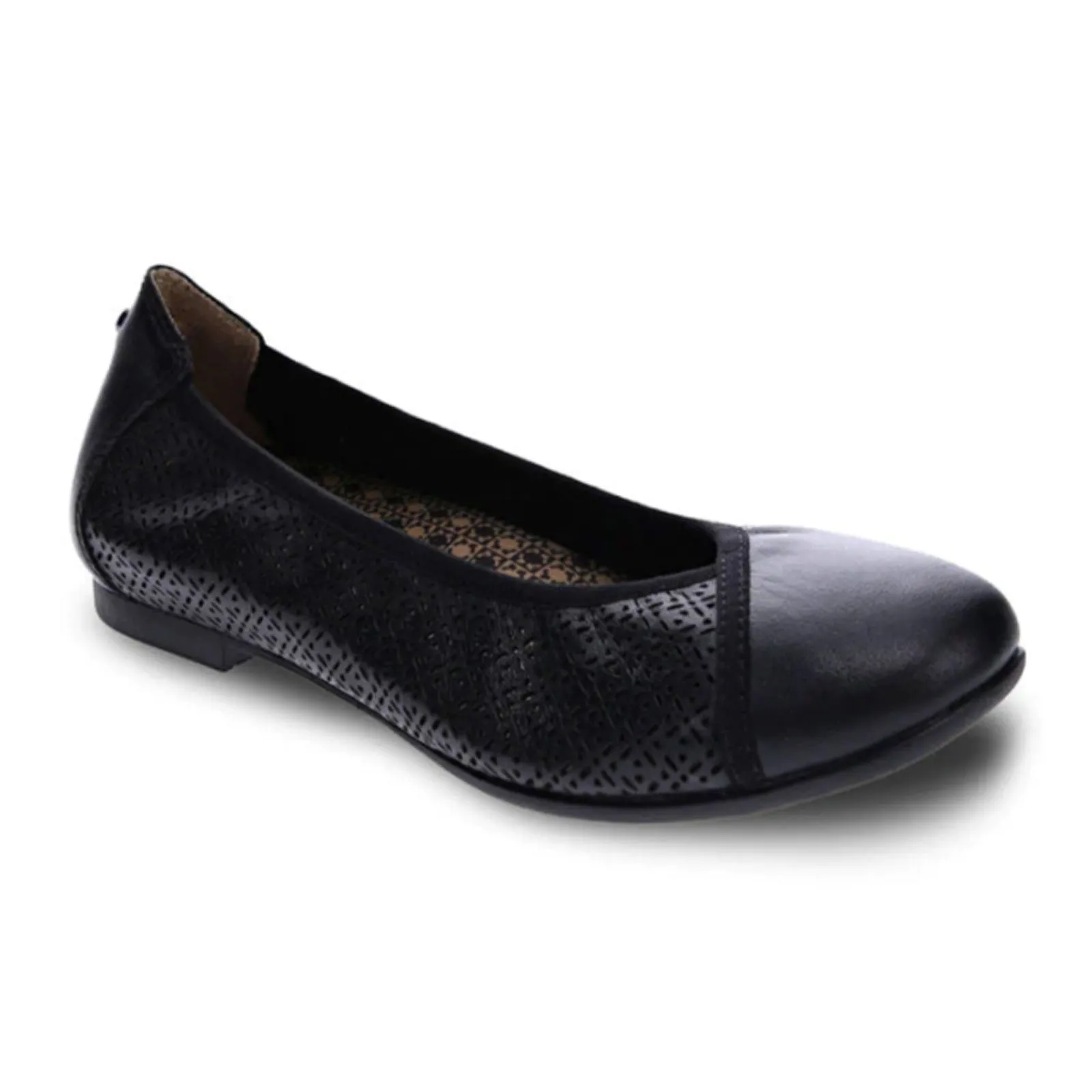 Revere Nairobi Ballet Flat (Women) - Black Lazer