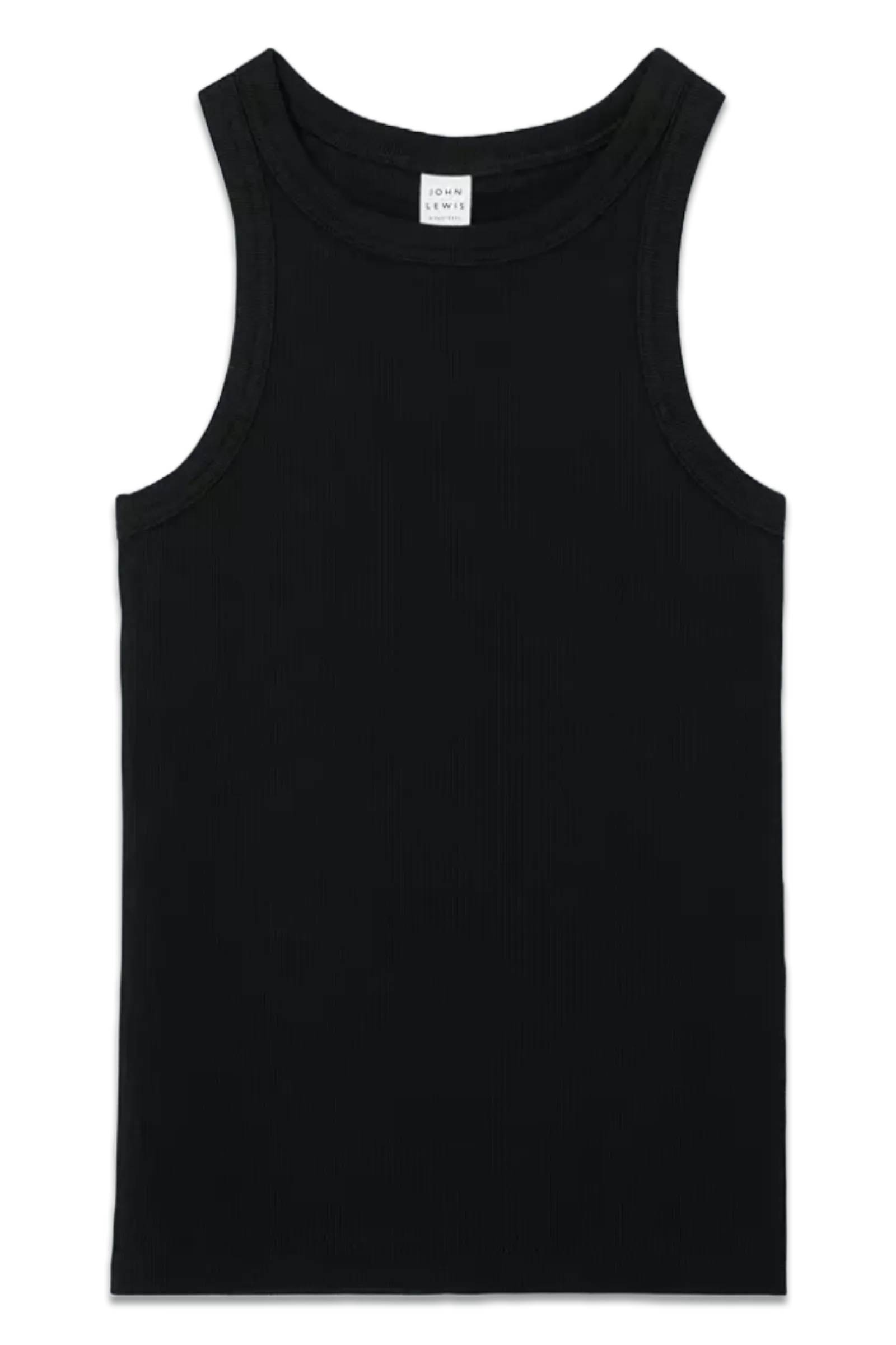 Ribbed Vest, Black, 14