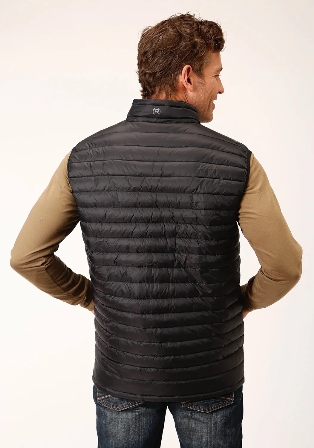 Roper Mens Down Proof Coated Black 100% Nylon Softshell Vest