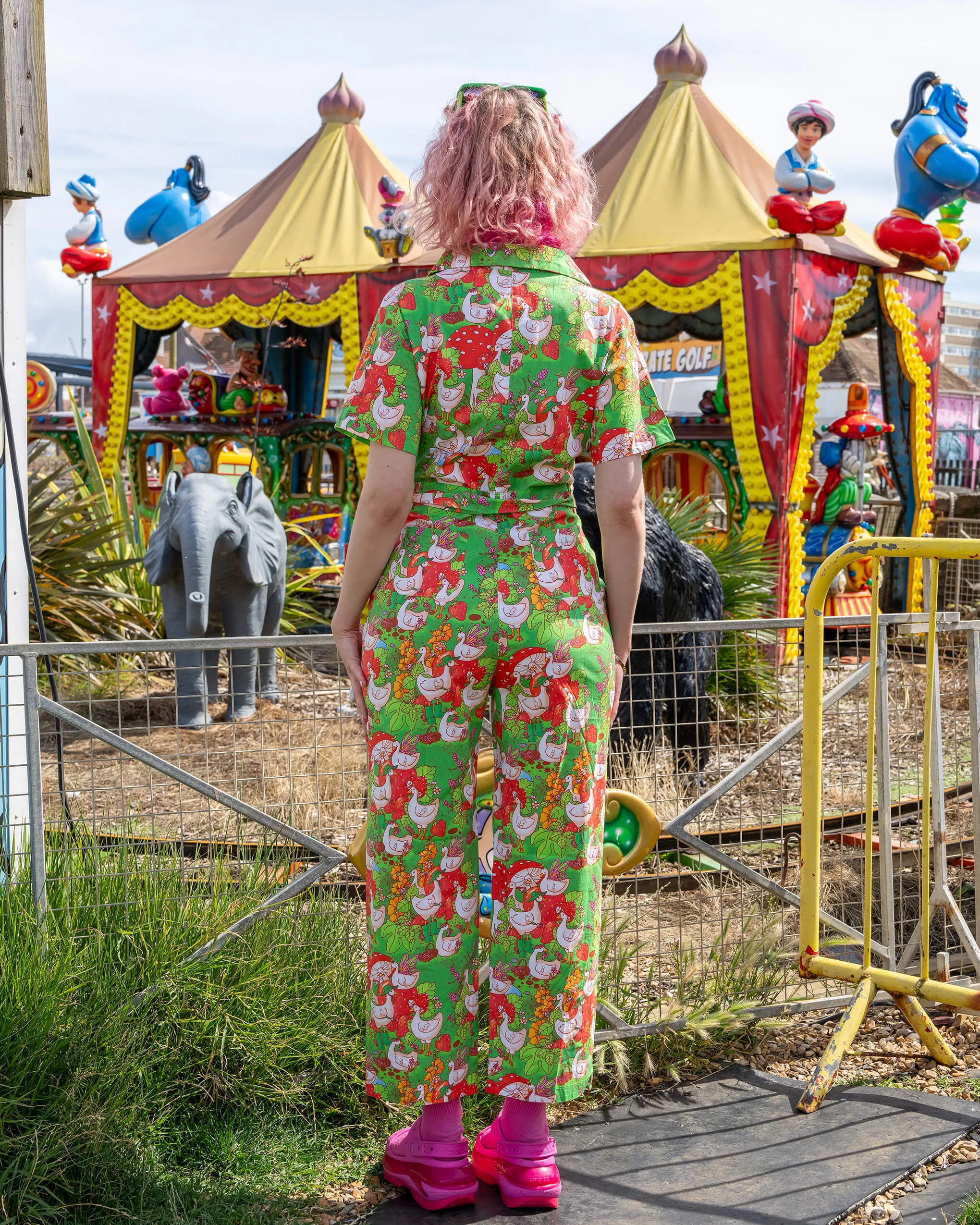 Run & Fly x The Mushroom Babes In The Geese Garden Stretch Jumpsuit