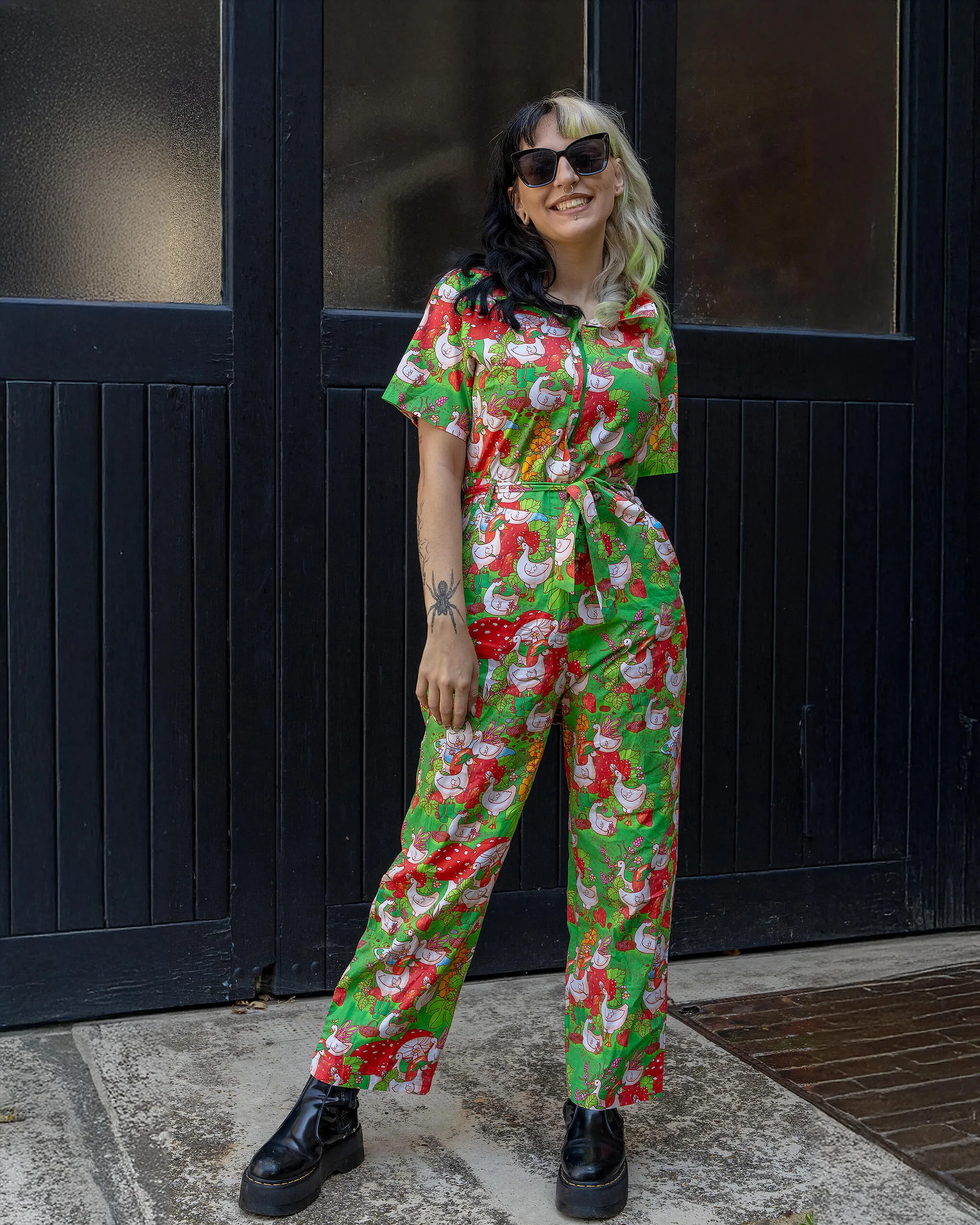 Run & Fly x The Mushroom Babes In The Geese Garden Stretch Jumpsuit