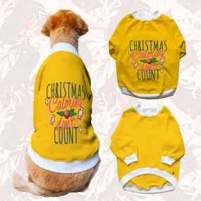 Ruse 'Basics' "Christmas Calories Don't Count" Printed Crew Neck Full Sleeve Sweatshirt For Dogs