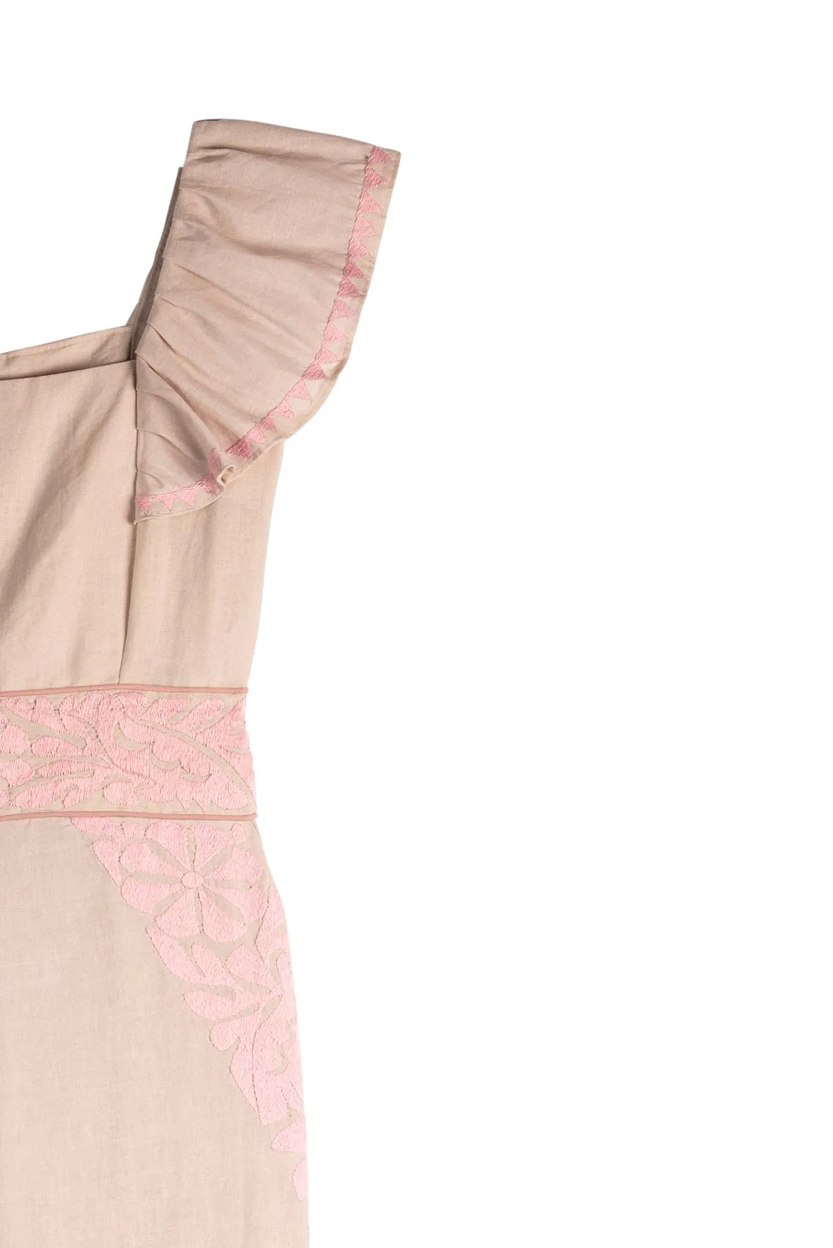 SALE - Gardenia Collection Embroidered Jumpsuit from Mexico- Neutral and Light Pink