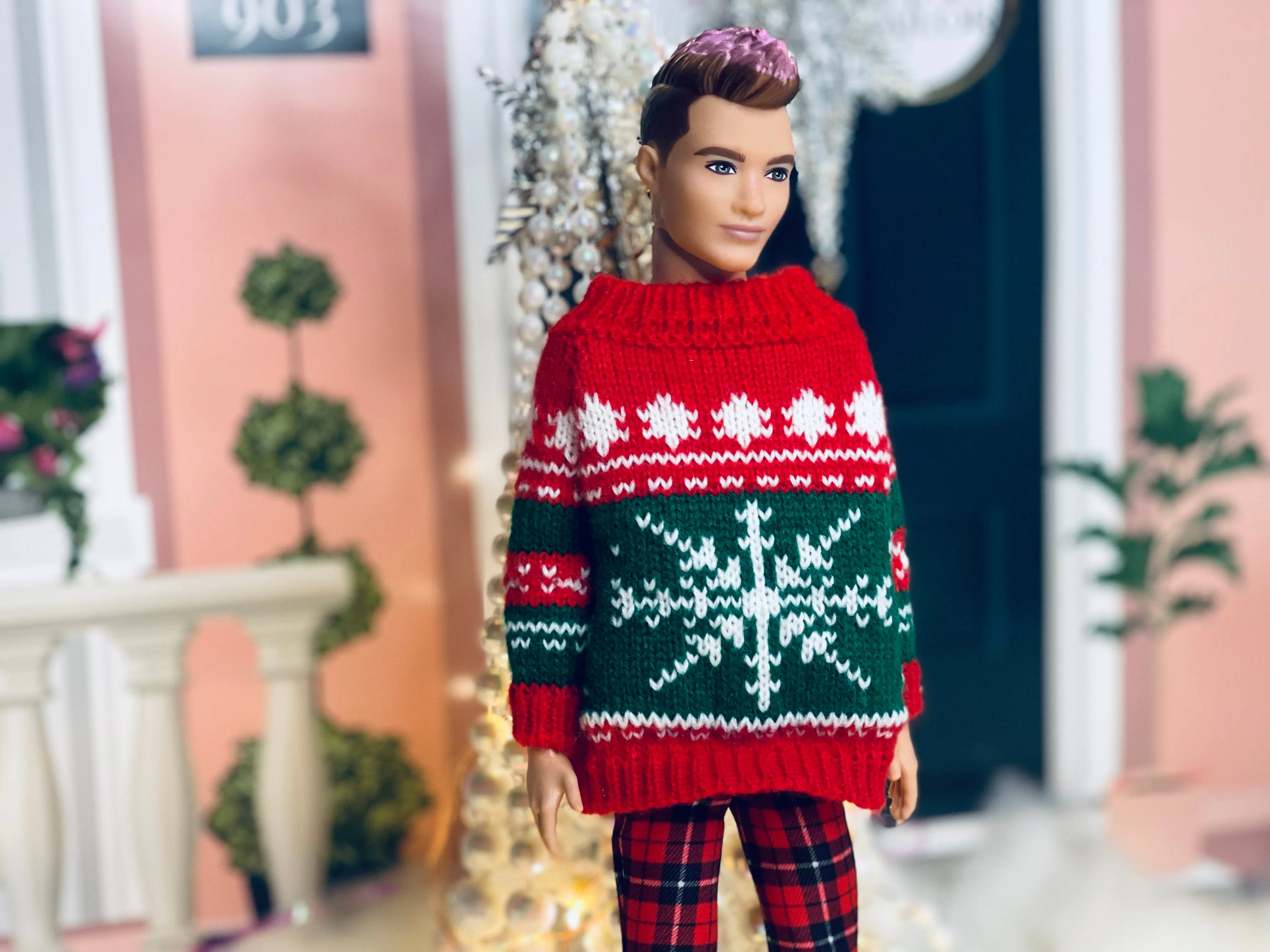 Santa Claus ugly sweater for fashion dolls