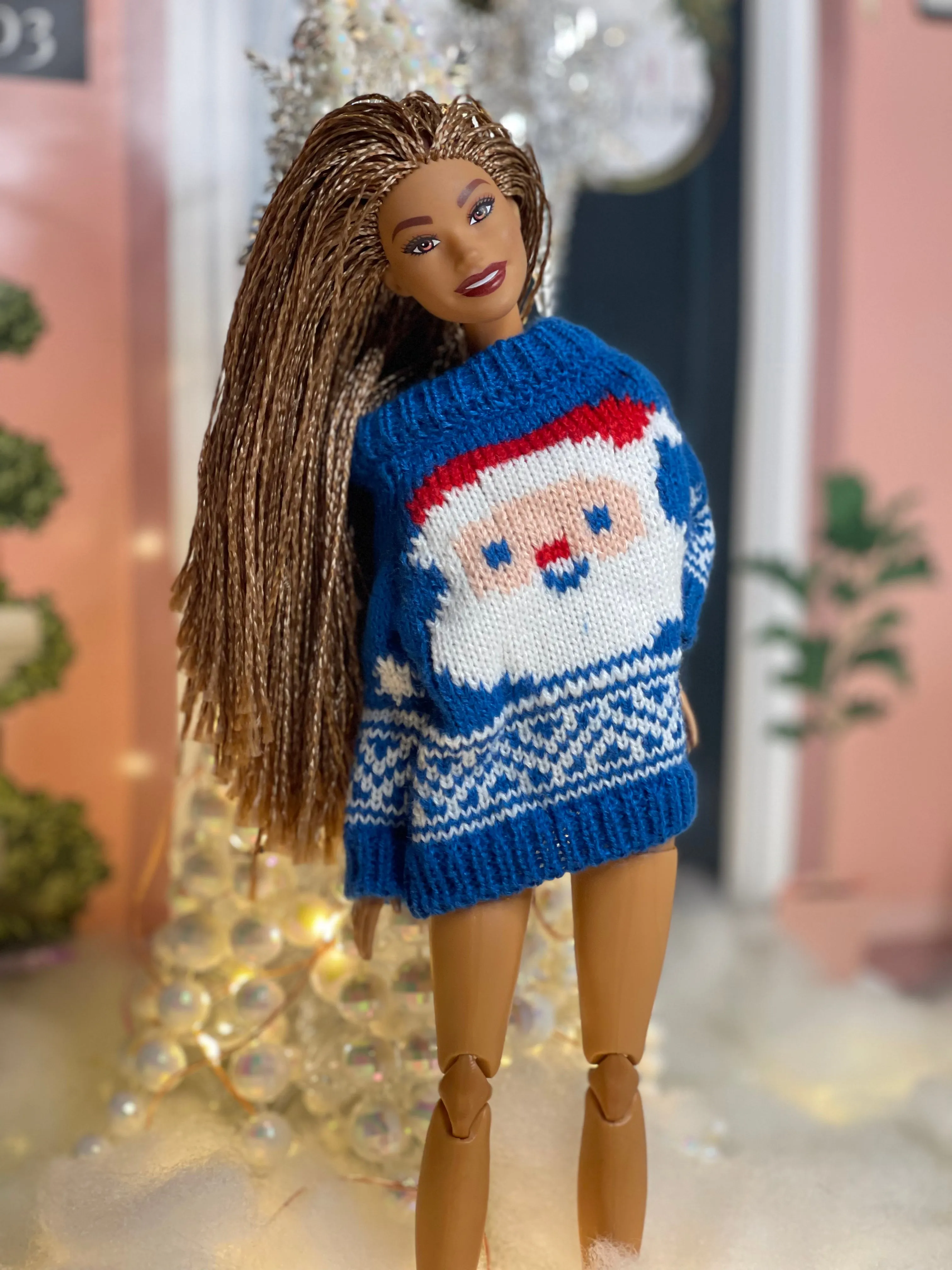 Santa Claus ugly sweater for fashion dolls