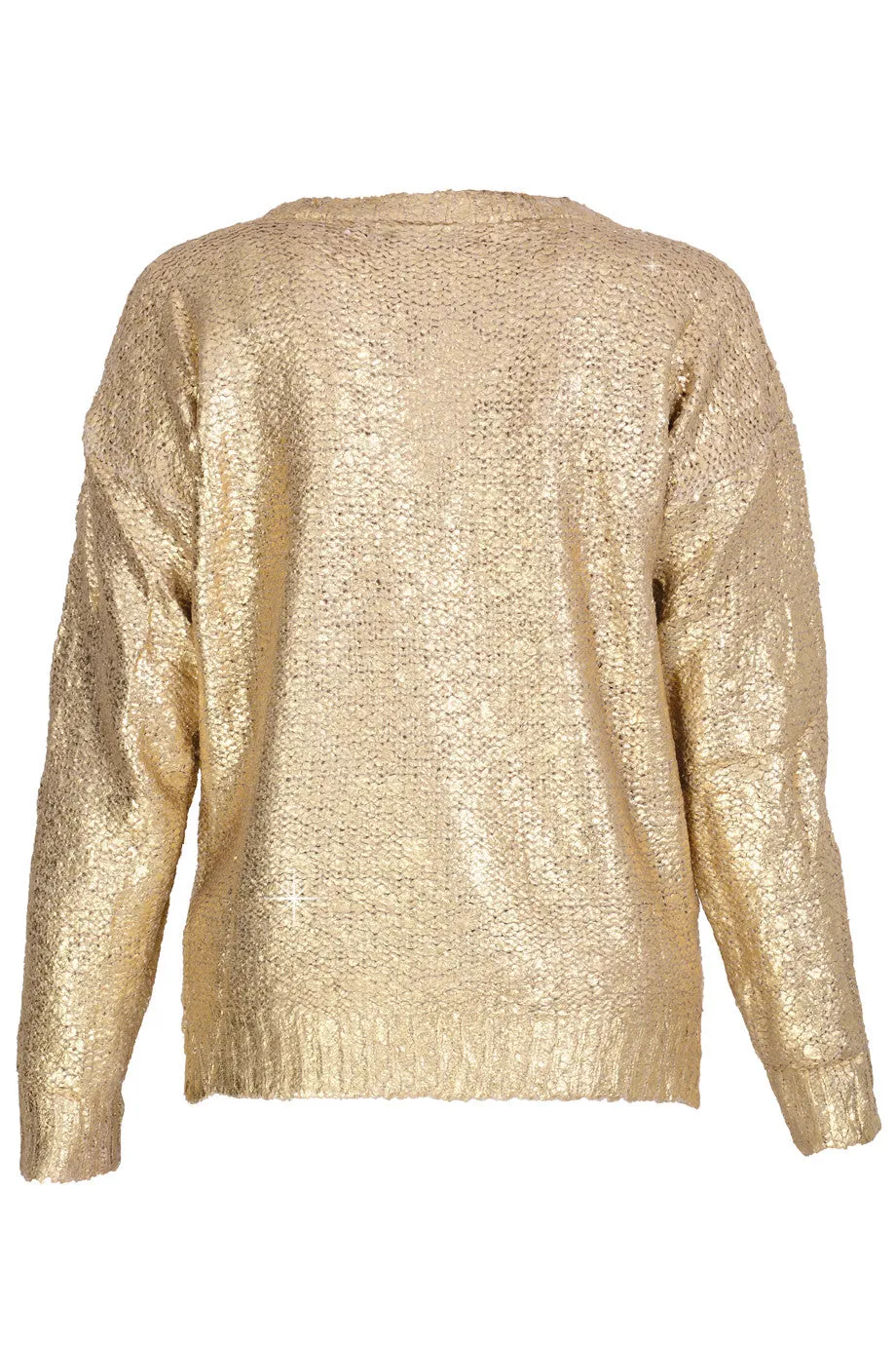 SIERA Metallic Gold Knitted Jumper