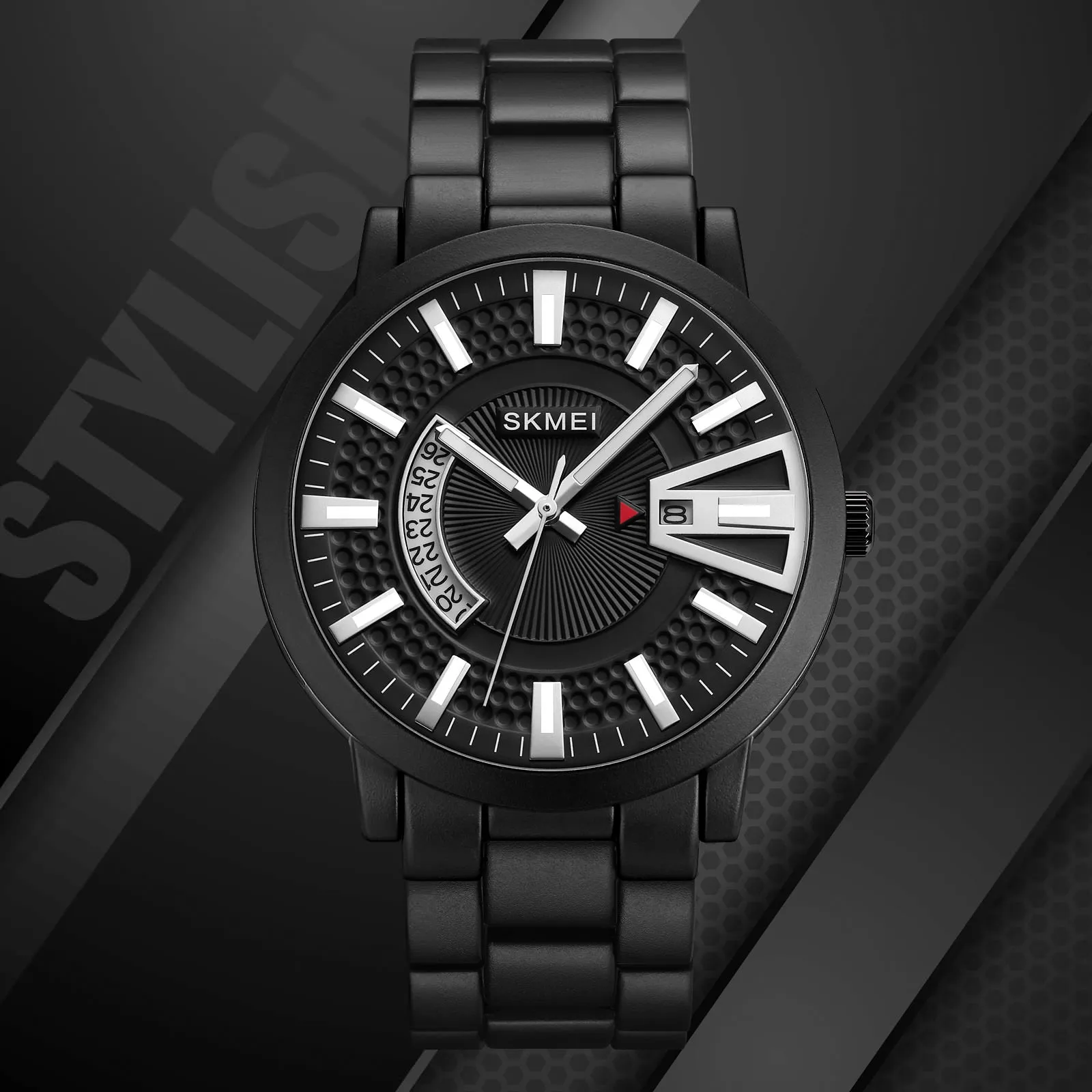 SKMEI 1985 Stylish Gents Watch for Men w/ Stainless Steel Strap