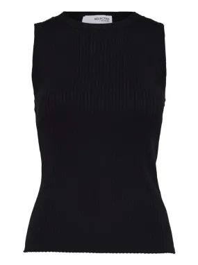 SLFLYDIA SL O-NECK KNIT TOP | BLACK