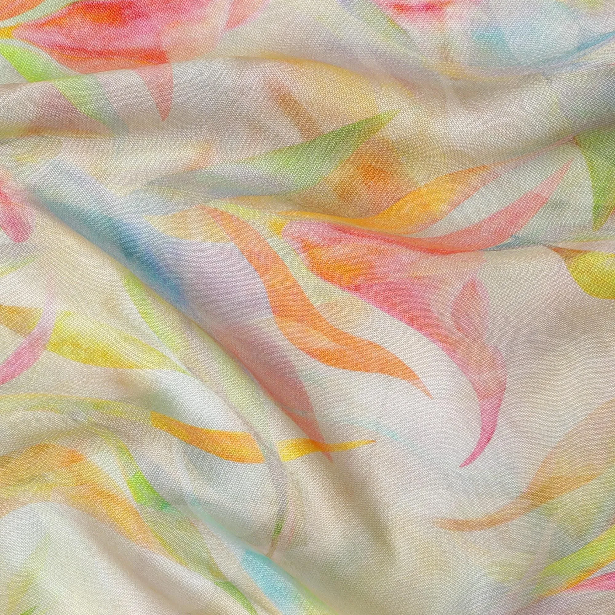 Soft Pastel Dance Viscose Crepe Fabric - 110cm Wide - Lightweight & Flowy - Buy Online-D18221