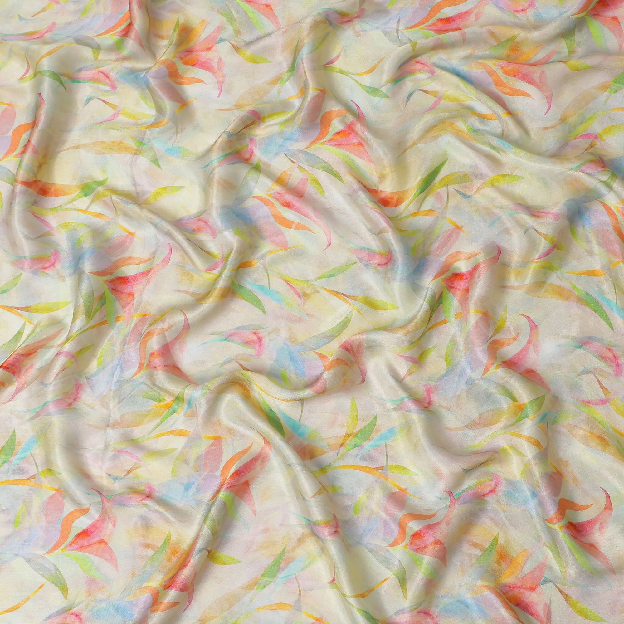 Soft Pastel Dance Viscose Crepe Fabric - 110cm Wide - Lightweight & Flowy - Buy Online-D18221