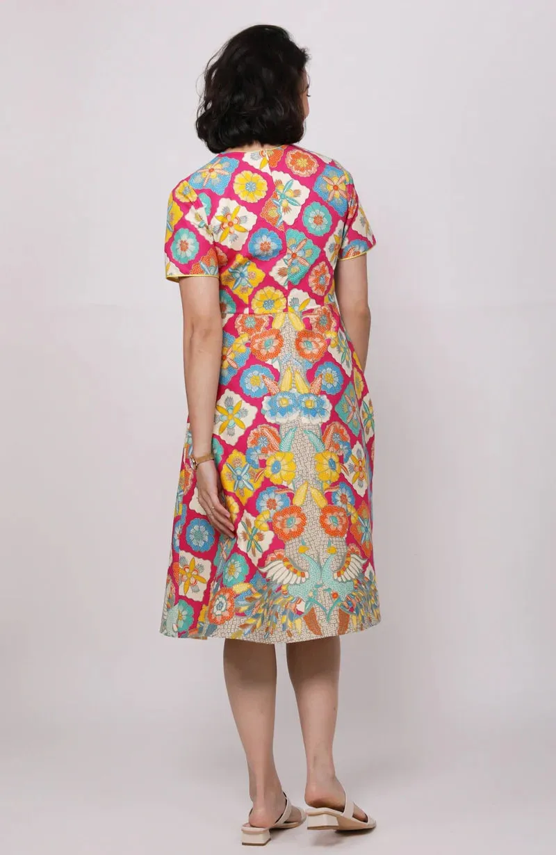 STELLA BATIK MIDI DRESS - MAGIC BERRIES