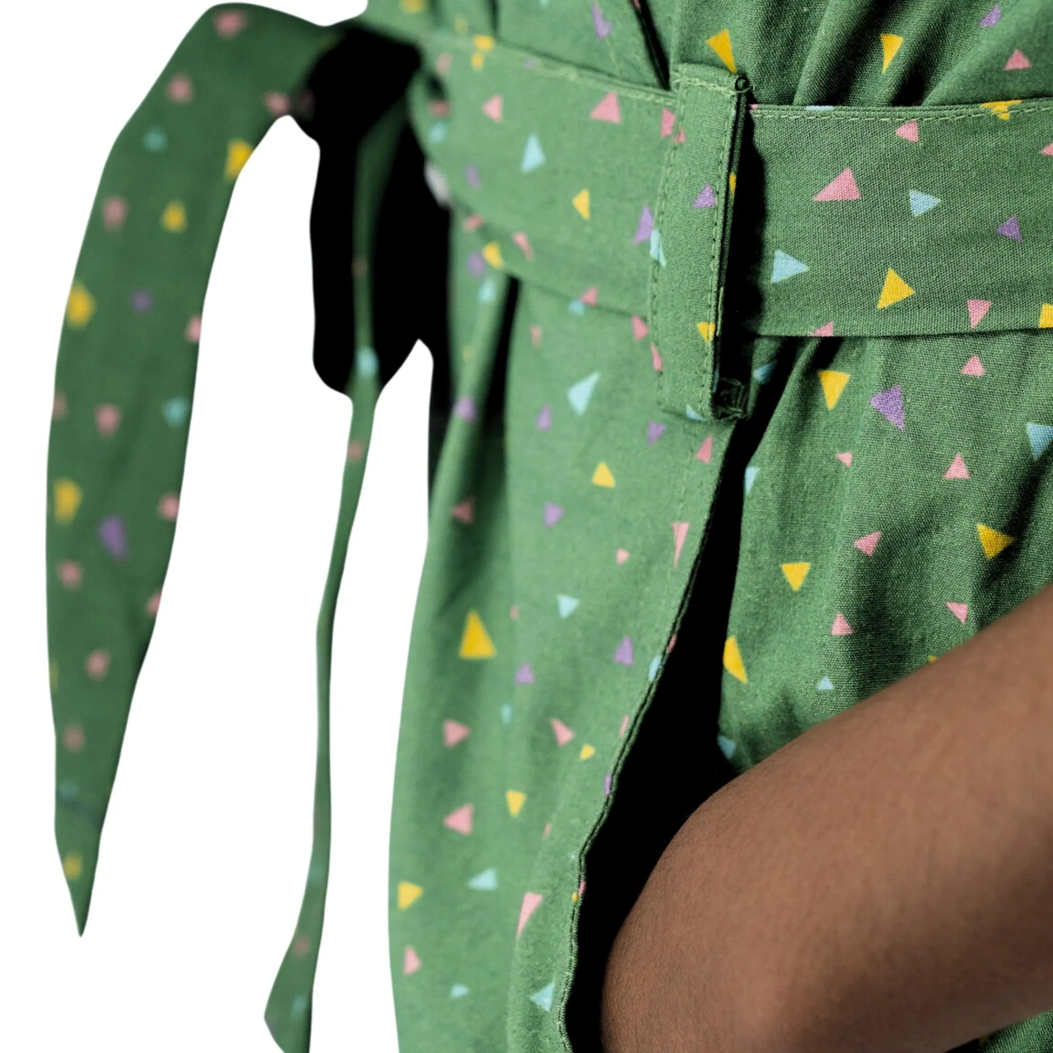 Sustainable Summer Fun: Green Confetti Cotton Jumpsuit  for Girls