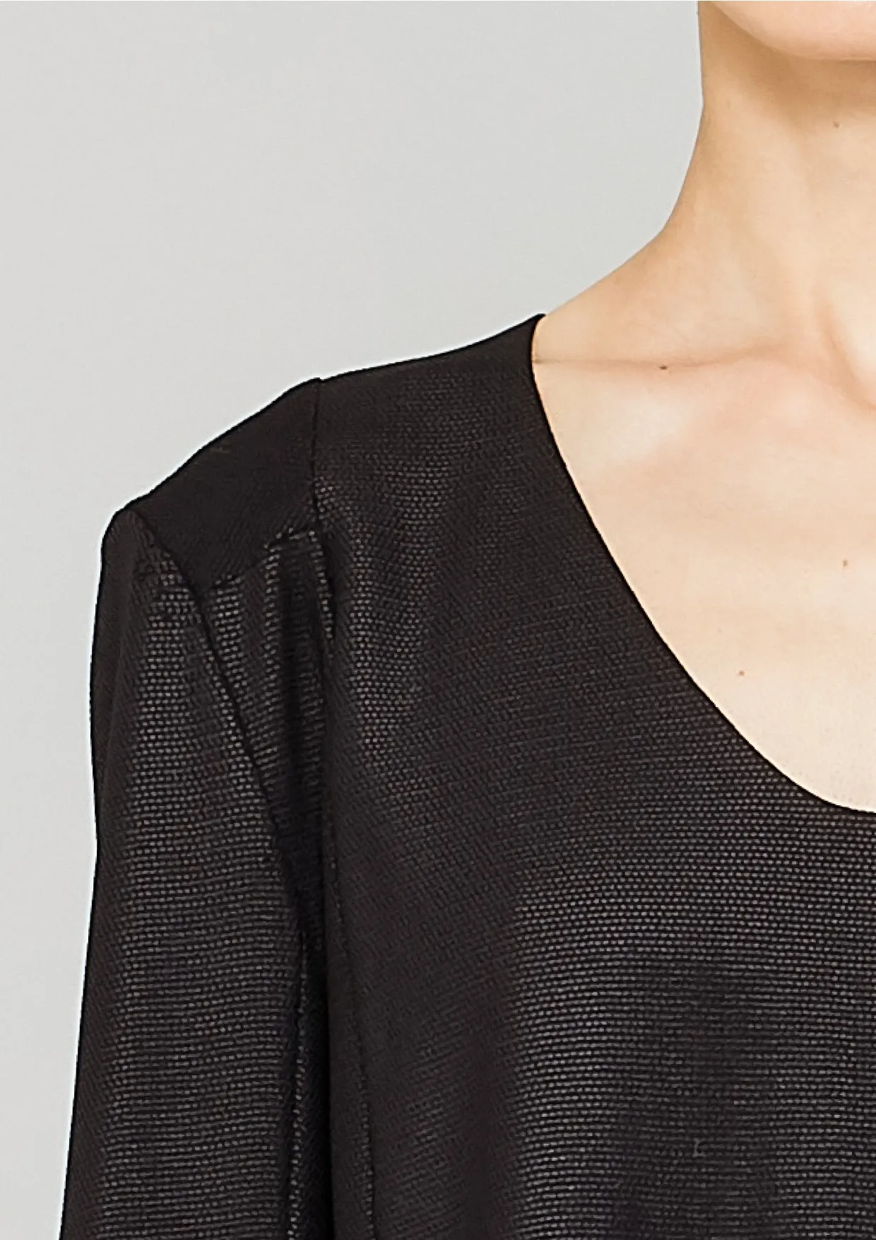 SWEATER/DRESS SIDE ZIP - FANCY TECH LACES black shiny