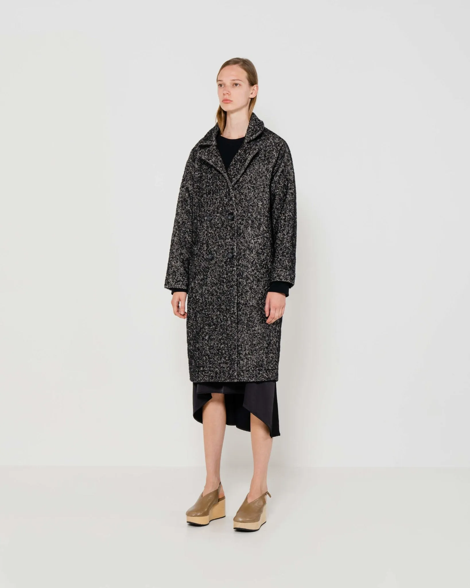 Textured Wool Coat | Grey