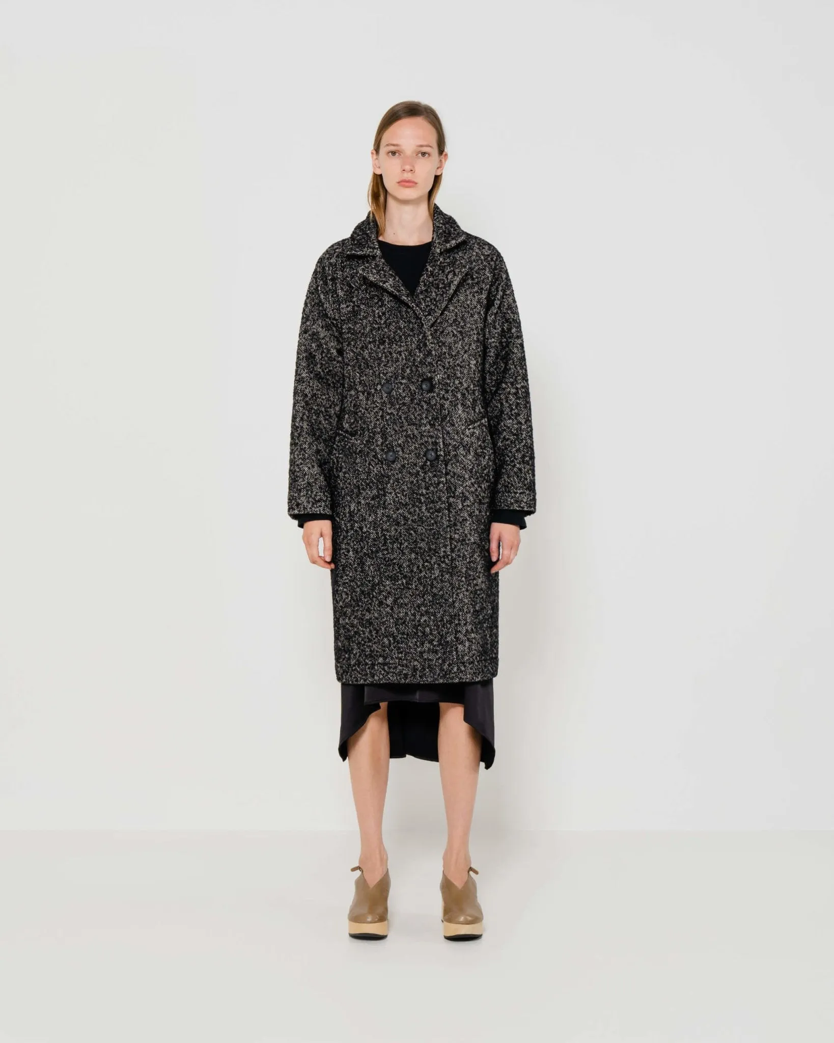 Textured Wool Coat | Grey