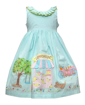 The Cotton Kids Lemonade Stand Tie Back Dress