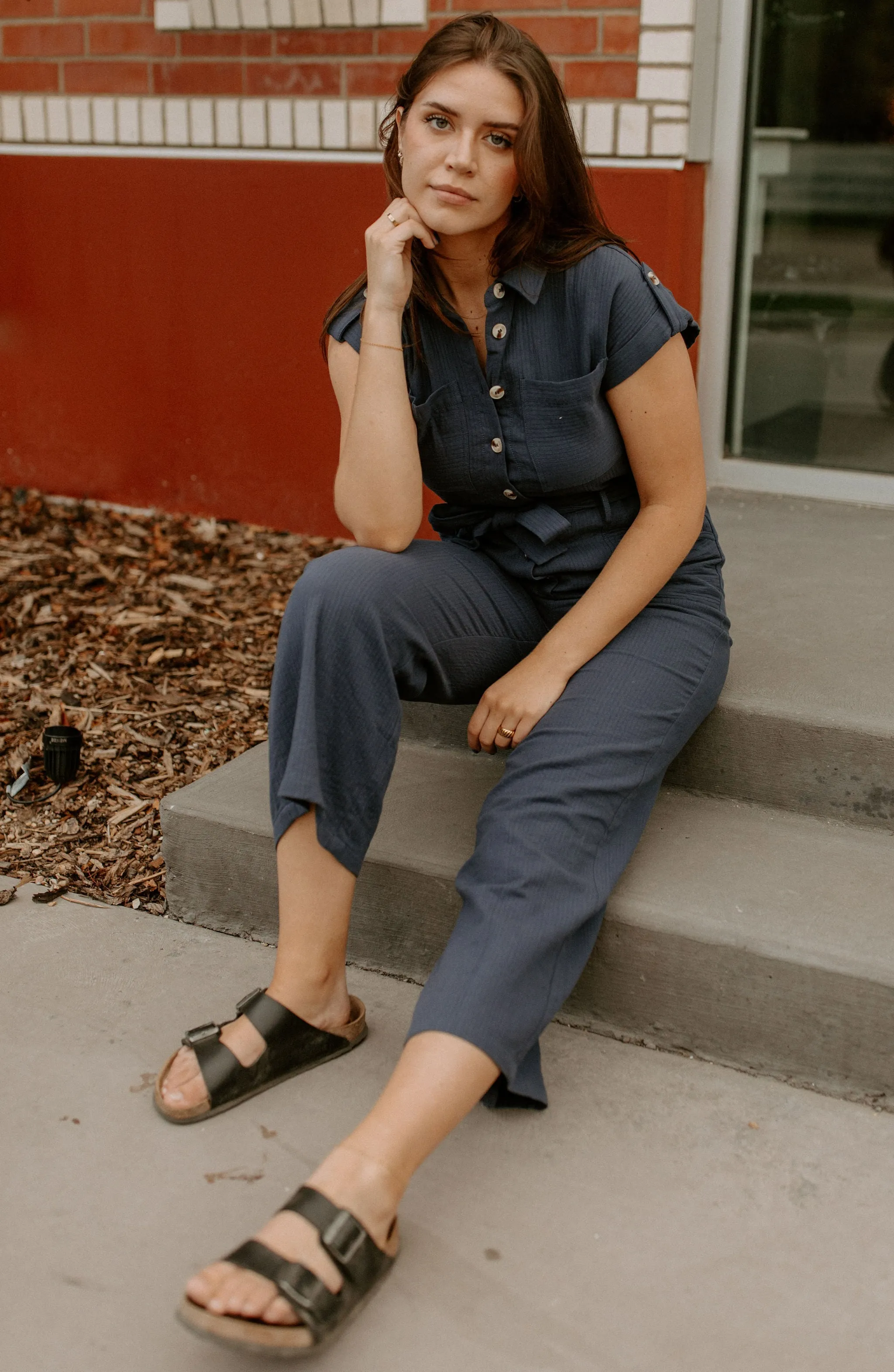 The Jeanne Jumpsuit by FRNCH - Marine Blue