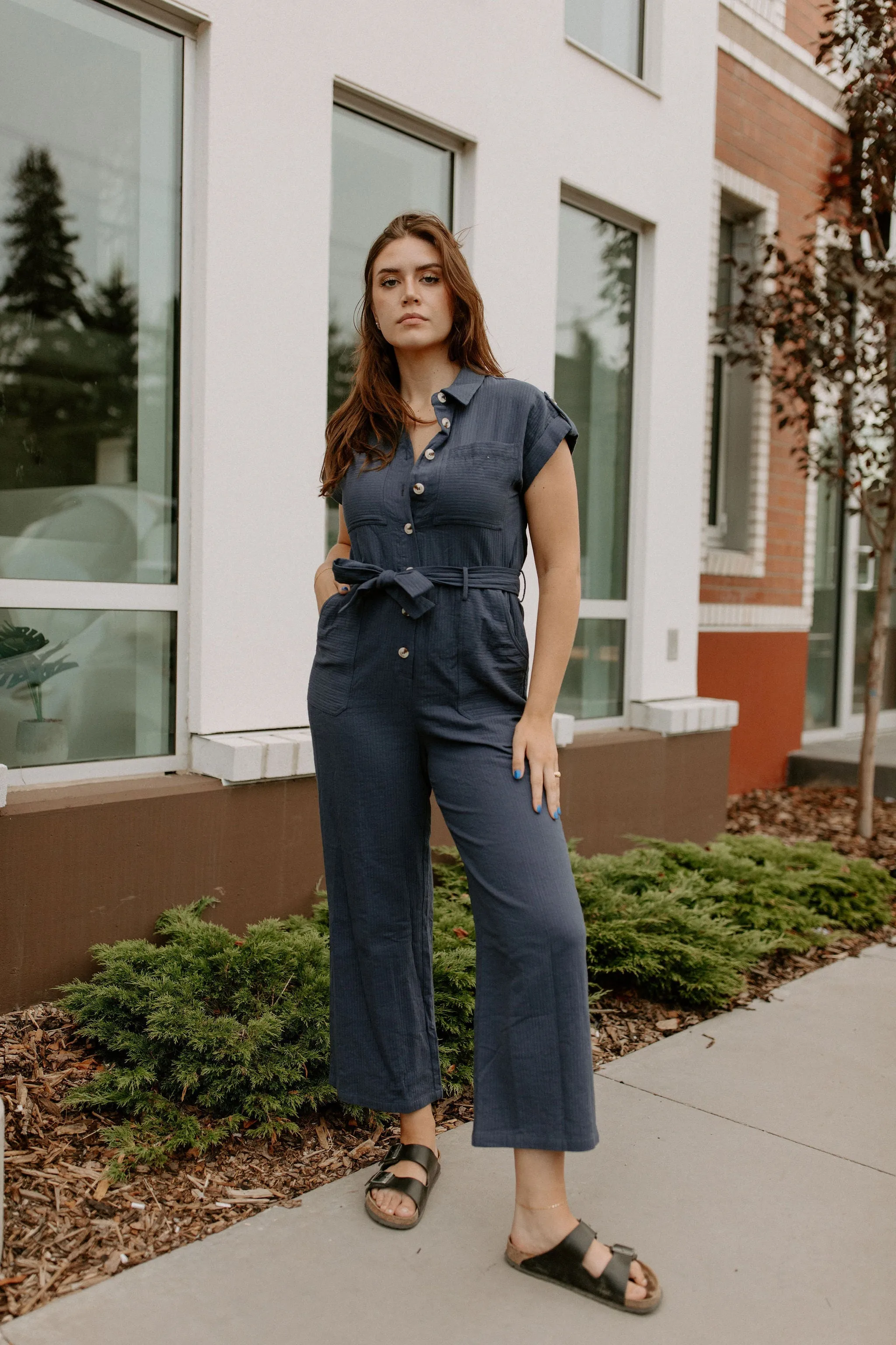 The Jeanne Jumpsuit by FRNCH - Marine Blue