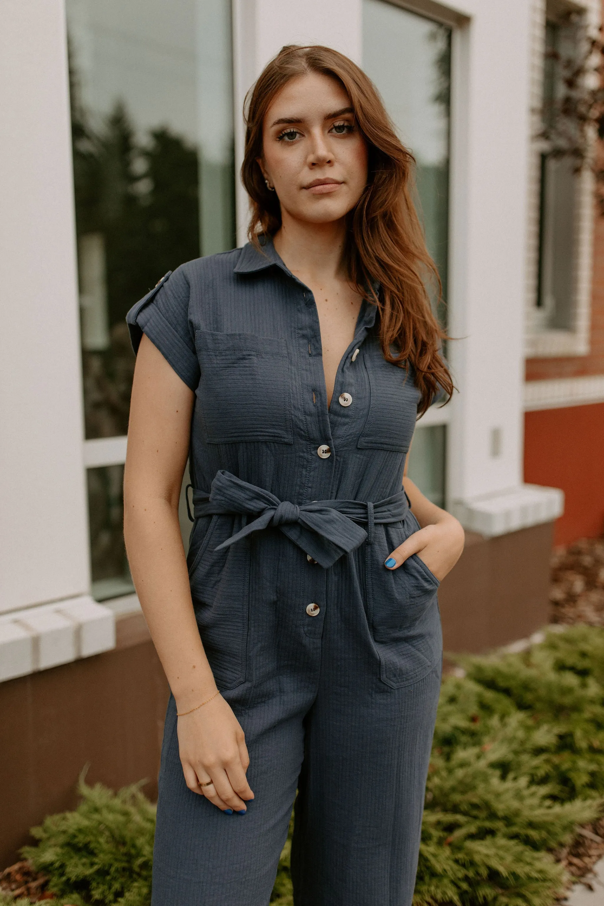 The Jeanne Jumpsuit by FRNCH - Marine Blue