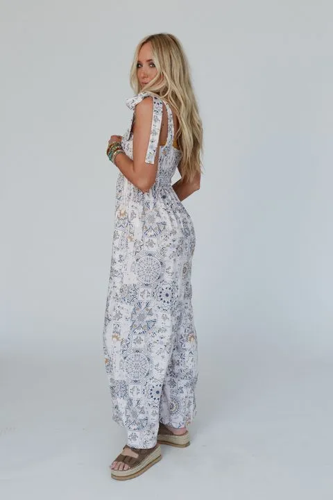 The Nest Whimsical Bloom Wide Leg Jumpsuit - Ivory