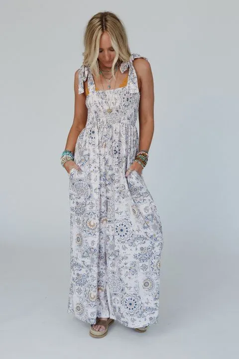 The Nest Whimsical Bloom Wide Leg Jumpsuit - Ivory