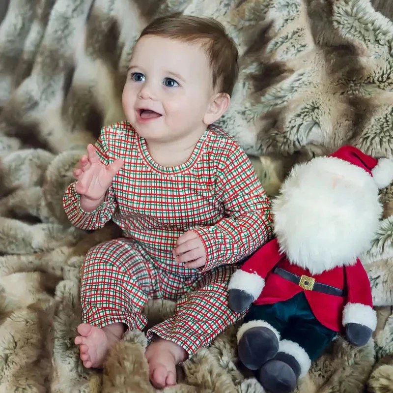 Thompson Romper- Holiday Plaid