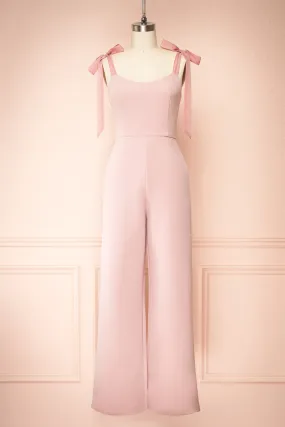 Twyla | Mauve Jumpsuit w/ Bow Straps