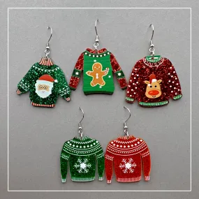 Ugly Christmas Sweater Acrylic Earrings