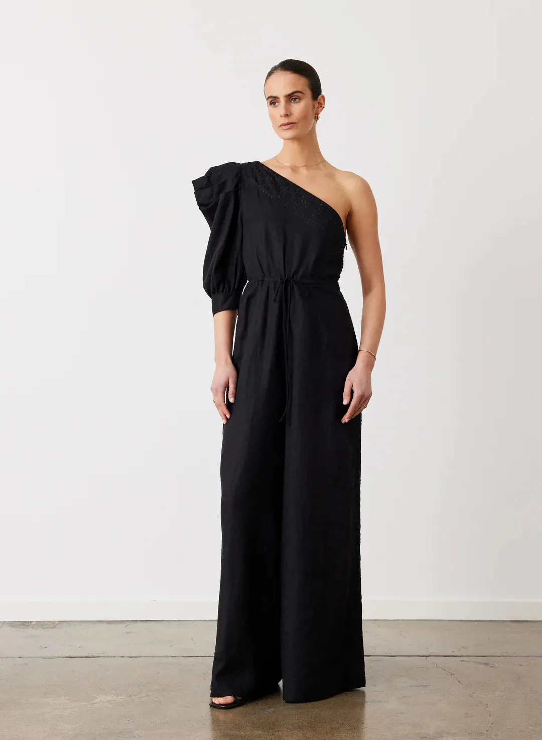 Valentina Linen Jumpsuit Black