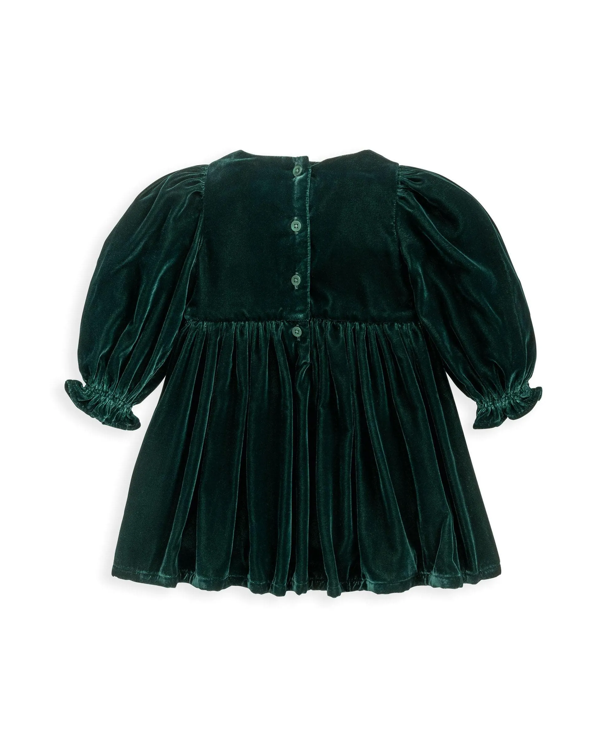 Velvet Bow Dress - Green