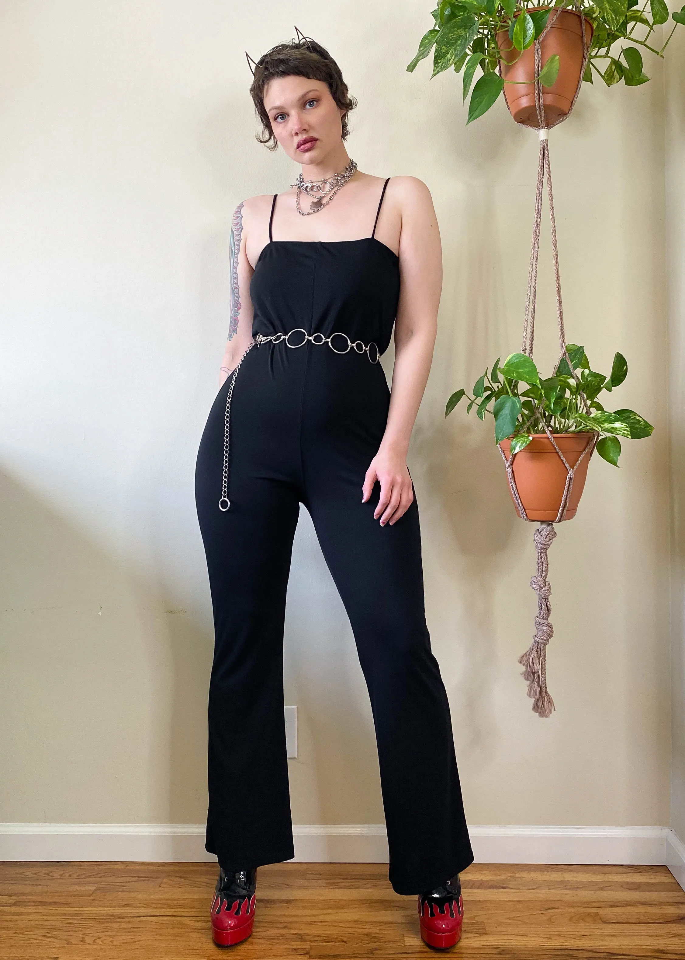 Vintage Square Neck Jumpsuit - L/XL/2X