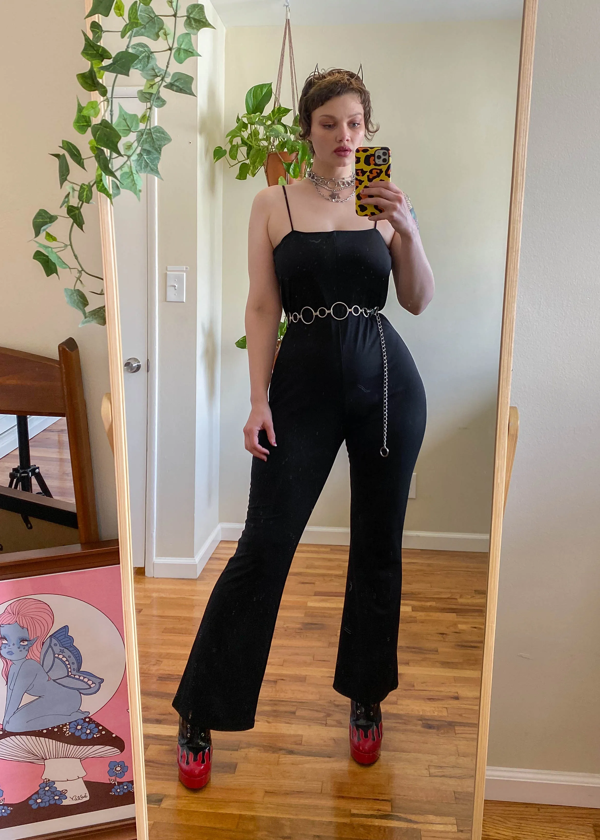 Vintage Square Neck Jumpsuit - L/XL/2X